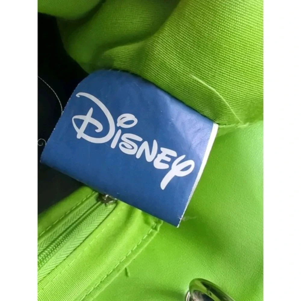 Vtg Disney Tinker Bell Tote Purse Sequin Faux Leather & Canvas Shoulder Bag Lime